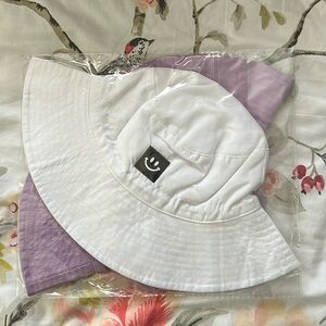 Kids Purple and White Bucket Hats